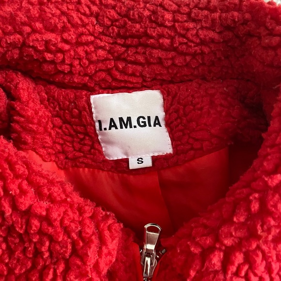 I AM GIA RED TEDDY COAT - Picture 2 of 3